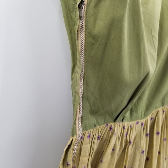 Carlye Vintage green 1950's dress fit and flair XS Extra Small sleeveless - Picture 3 of 8
